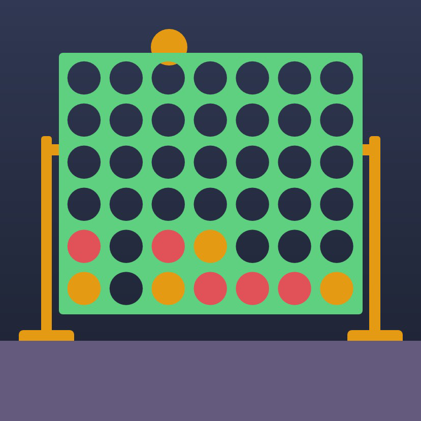 Sample screenshot of connect four game